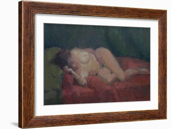 Nude on Red and Green, 2009-Pat Maclaurin-Framed Giclee Print