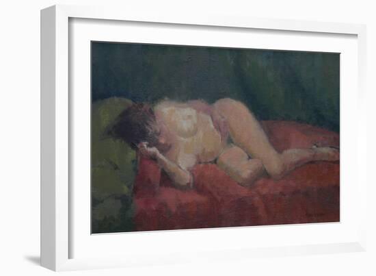 Nude on Red and Green, 2009-Pat Maclaurin-Framed Giclee Print