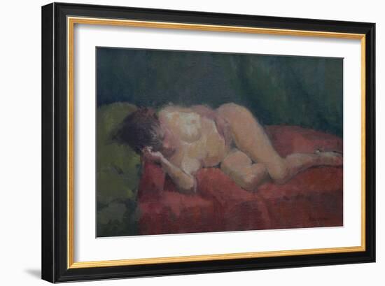 Nude on Red and Green, 2009-Pat Maclaurin-Framed Giclee Print