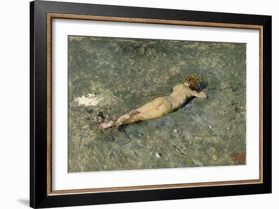 Nude on the Beach at Portici, 1874-Maria Fortuny-Framed Giclee Print