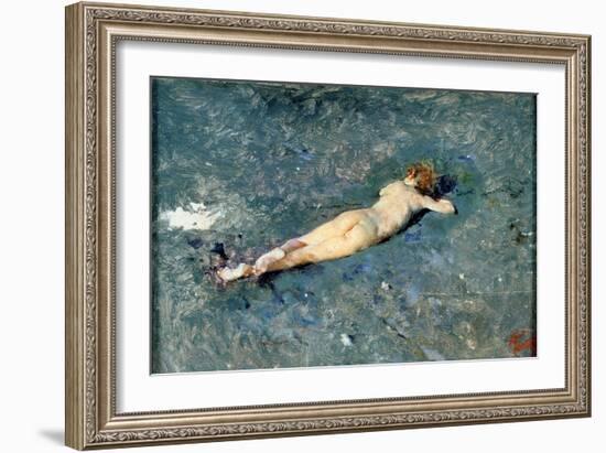 Nude on the Beach at Portici-Mariano Fortuny y Marsal-Framed Giclee Print