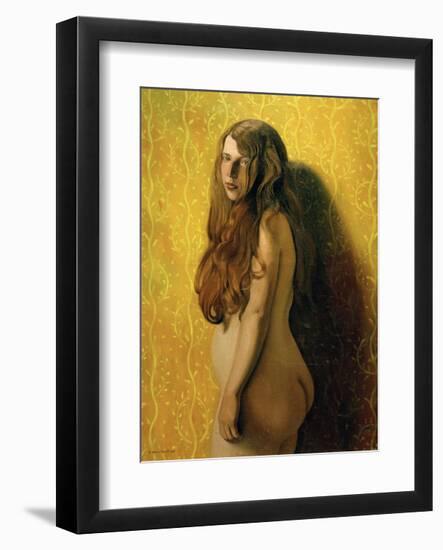 Nude on Yellow Background-Félix Vallotton-Framed Giclee Print