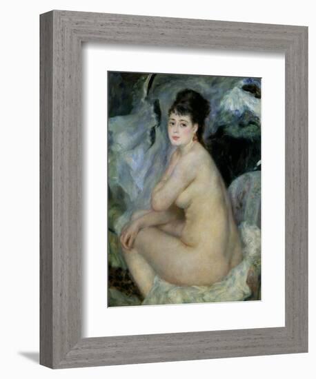 Nude, or Nude Seated on a Sofa, 1876-Pierre-Auguste Renoir-Framed Giclee Print