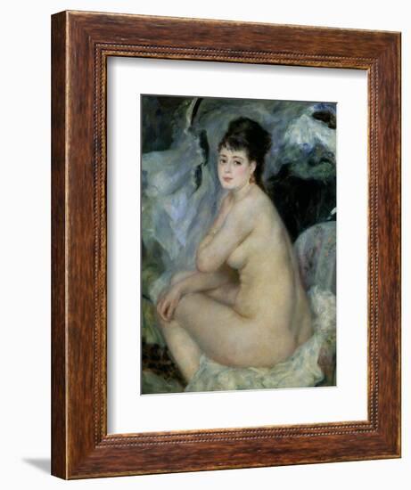 Nude, or Nude Seated on a Sofa, 1876-Pierre-Auguste Renoir-Framed Giclee Print