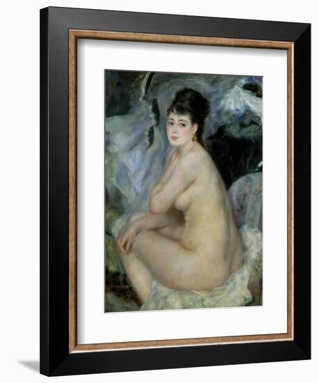 Nude, or Nude Seated on a Sofa, 1876-Pierre-Auguste Renoir-Framed Giclee Print