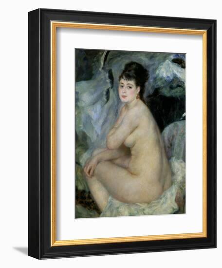 Nude, or Nude Seated on a Sofa, 1876-Pierre-Auguste Renoir-Framed Giclee Print