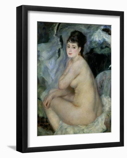 Nude, or Nude Seated on a Sofa, 1876-Pierre-Auguste Renoir-Framed Giclee Print