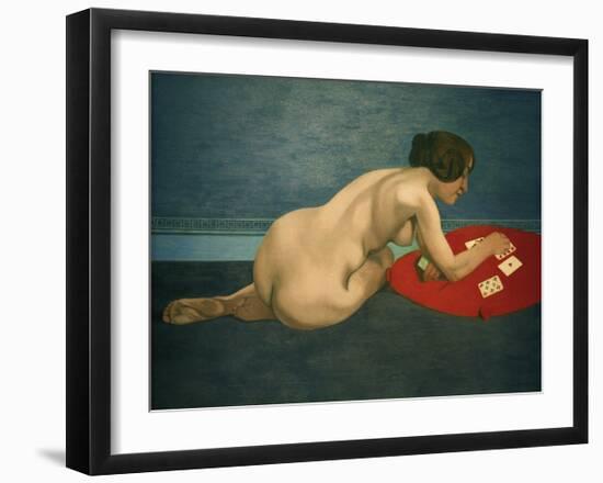 Nude Playing Solitaire-Félix Vallotton-Framed Giclee Print