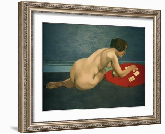 Nude Playing Solitaire-Félix Vallotton-Framed Giclee Print