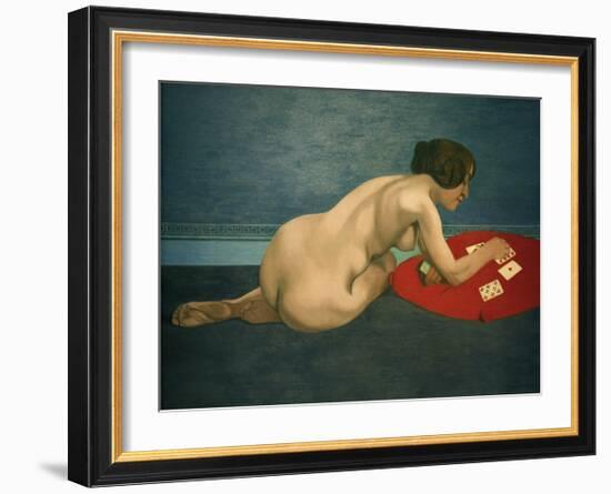 Nude Playing Solitaire-Félix Vallotton-Framed Giclee Print