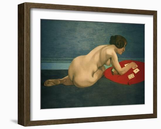 Nude Playing Solitaire-Félix Vallotton-Framed Giclee Print