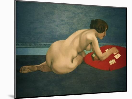Nude Playing Solitaire-Félix Vallotton-Mounted Giclee Print
