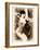 Nude Portrait of a Young Woman Kneeling on an Armchair-null-Framed Photographic Print