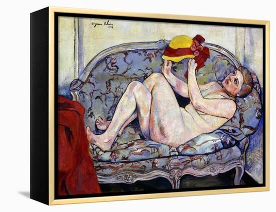 Nude Reaching on a Sofa; Nu Allonge Sur Un Canape, 1928-Suzanne Valadon-Framed Premier Image Canvas