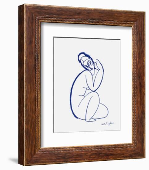 Nude Seated on Left Leg-Amedeo Modigliani-Framed Art Print