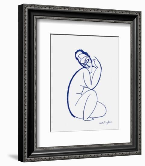 Nude Seated on Left Leg-Amedeo Modigliani-Framed Art Print