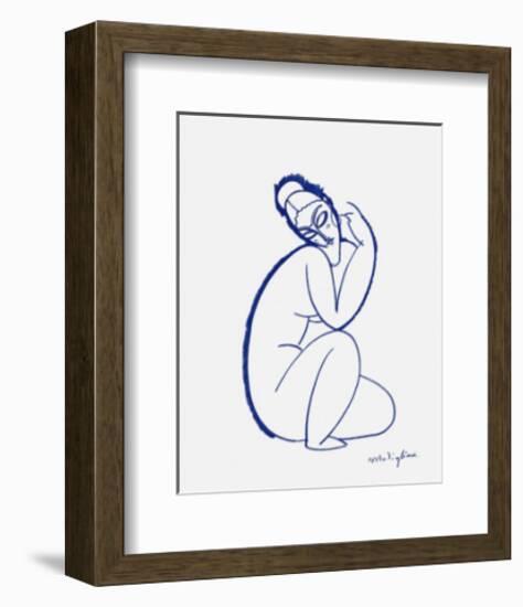 Nude Seated on Left Leg-Amedeo Modigliani-Framed Art Print