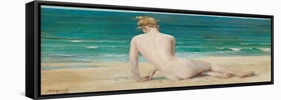 Nude Seated on the Shore, 1888-John Reinhard Weguelin-Framed Premier Image Canvas