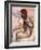 Nude Seated Woman Arranging her Hair-Edgar Degas-Framed Giclee Print