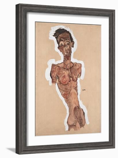 Nude Self-Portrait, 1910-Egon Schiele-Framed Giclee Print