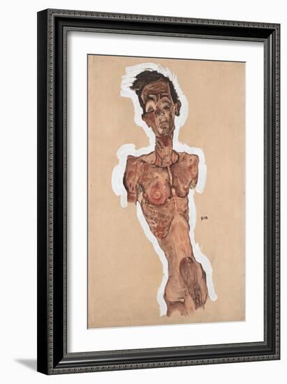 Nude Self-Portrait, 1910-Egon Schiele-Framed Giclee Print
