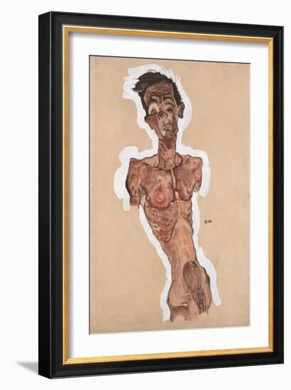 Nude Self-Portrait, 1910-Egon Schiele-Framed Giclee Print