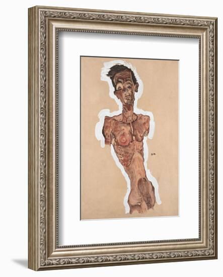 Nude Self-Portrait-Egon Schiele-Framed Art Print