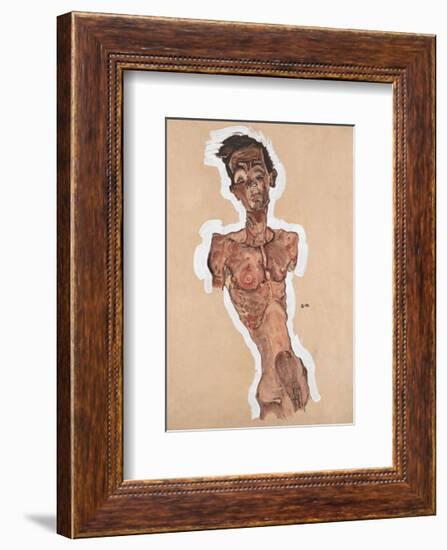 Nude Self-Portrait-Egon Schiele-Framed Art Print