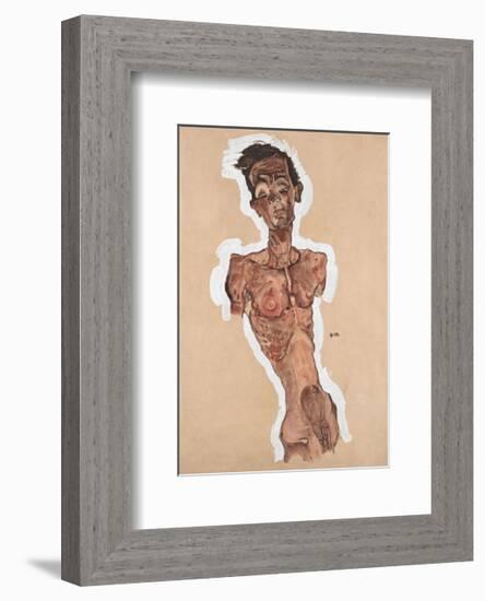 Nude Self-Portrait-Egon Schiele-Framed Art Print