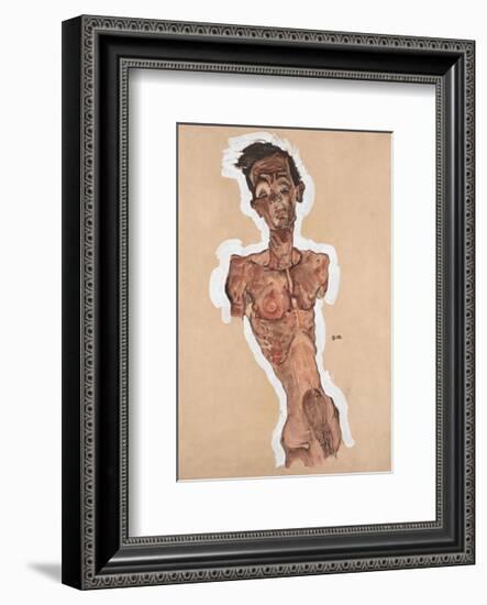 Nude Self-Portrait-Egon Schiele-Framed Art Print