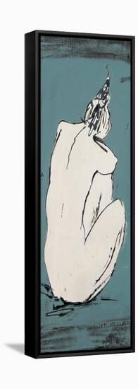 Nude Sketch on Blue I-Patricia Pinto-Framed Stretched Canvas