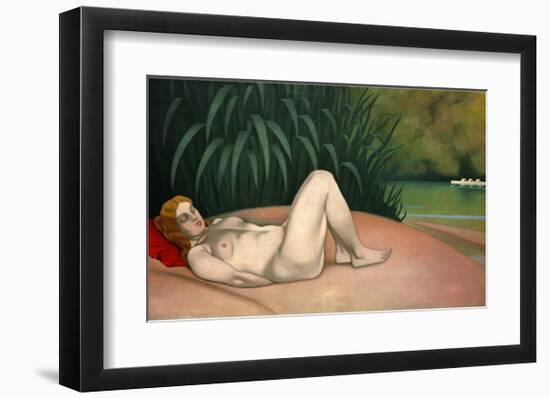 Nude Sleeping by the River Bank-Félix Vallotton-Framed Giclee Print