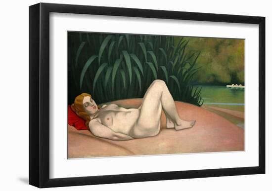Nude Sleeping by the River Bank-Félix Vallotton-Framed Giclee Print