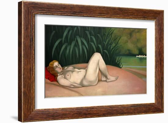 Nude Sleeping by the River Bank-Félix Vallotton-Framed Giclee Print