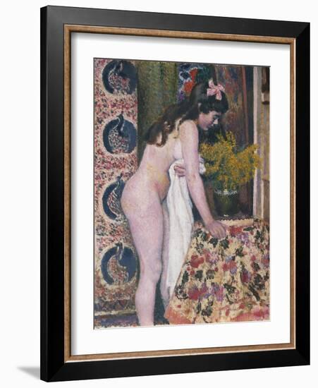 Nude Smelling the Flowers, Nu Sens Les Fleurs-Georges Lemmen-Framed Giclee Print