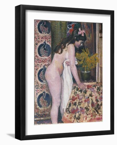 Nude Smelling the Flowers, Nu Sens Les Fleurs-Georges Lemmen-Framed Giclee Print