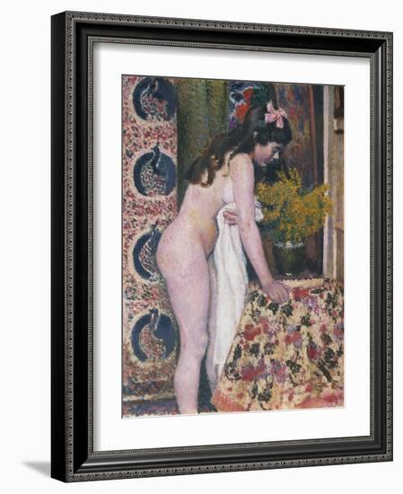 Nude Smelling the Flowers, Nu Sens Les Fleurs-Georges Lemmen-Framed Giclee Print