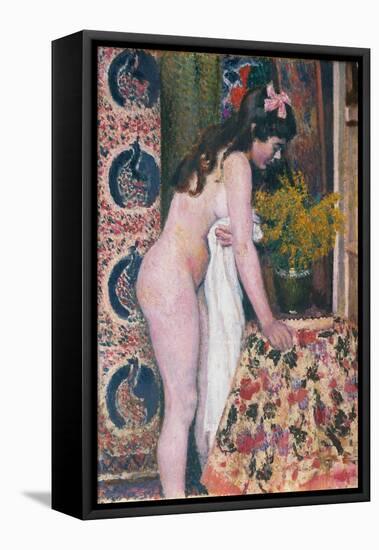 Nude Smelling the Flowers (Nu Sens Les Fleurs)-Georges Lemmen-Framed Premier Image Canvas