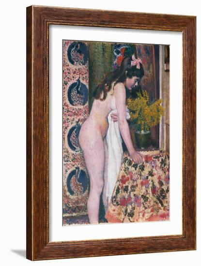 Nude Smelling the Flowers (Nu Sens Les Fleurs)-Georges Lemmen-Framed Giclee Print
