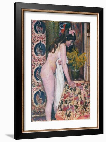 Nude Smelling the Flowers (Nu Sens Les Fleurs)-Georges Lemmen-Framed Giclee Print