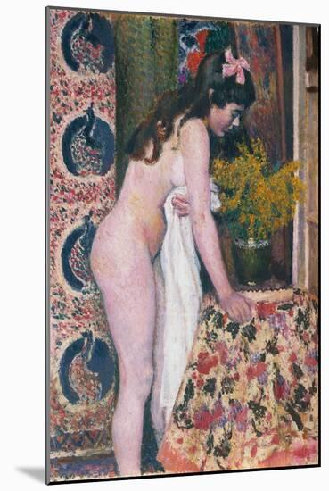 Nude Smelling the Flowers (Nu Sens Les Fleurs)-Georges Lemmen-Mounted Giclee Print