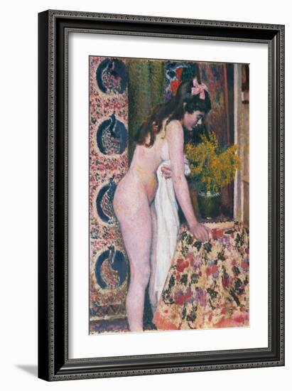 Nude Smelling the Flowers (Nu Sens Les Fleurs)-Georges Lemmen-Framed Giclee Print