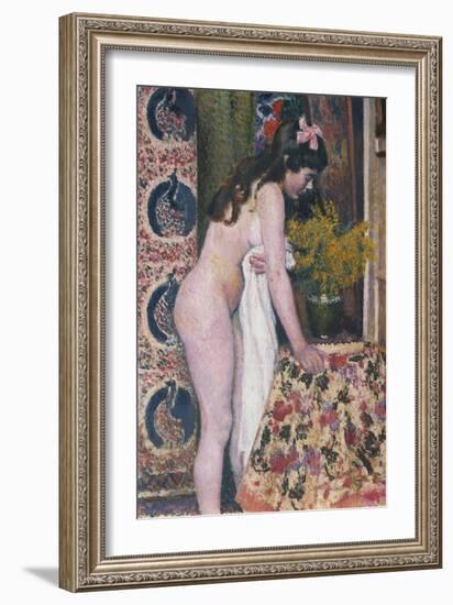 Nude Smelling the Flowers, Nu Sens Les Fleurs-Georges Lemmen-Framed Giclee Print