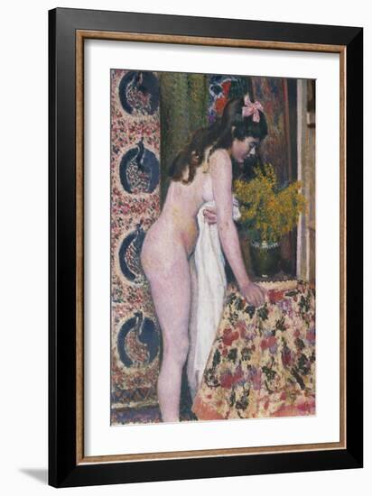 Nude Smelling the Flowers, Nu Sens Les Fleurs-Georges Lemmen-Framed Giclee Print