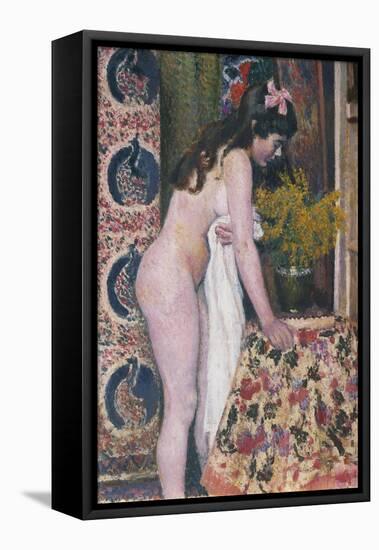 Nude Smelling the Flowers, Nu Sens Les Fleurs-Georges Lemmen-Framed Premier Image Canvas