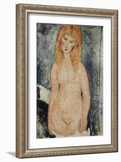 Nude Standing, C.1917-18-Amedeo Modigliani-Framed Giclee Print