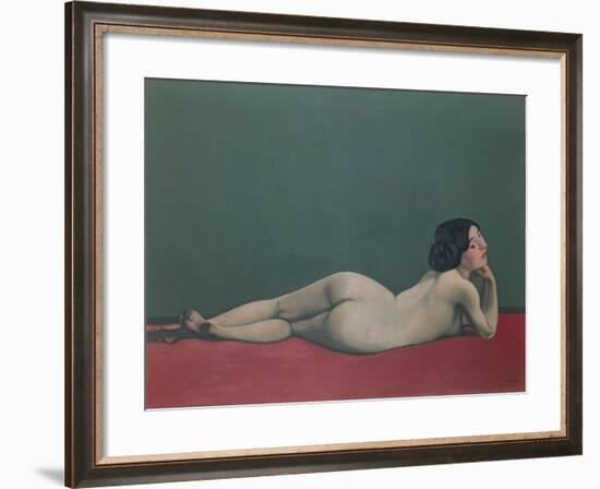 Nude Stretched Out on a Piece of Cloth, 1909-Félix Vallotton-Framed Giclee Print