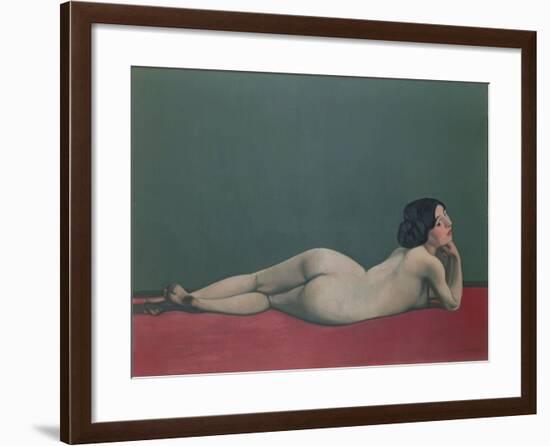 Nude Stretched Out on a Piece of Cloth, 1909-Félix Vallotton-Framed Giclee Print