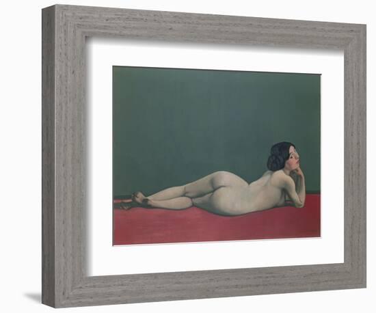 Nude Stretched Out on a Piece of Cloth, 1909-Félix Vallotton-Framed Giclee Print