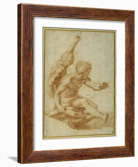 Nude Studies for St. Andrew and Another Apostle in 'The Transfiguration'-Raphael-Framed Giclee Print